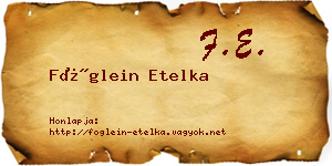 Föglein Etelka névjegykártya
