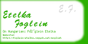 etelka foglein business card
