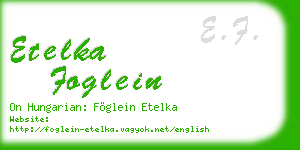 etelka foglein business card